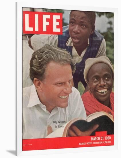 Billy Graham in Africa, March 21, 1960-James Burke-Framed Photographic Print