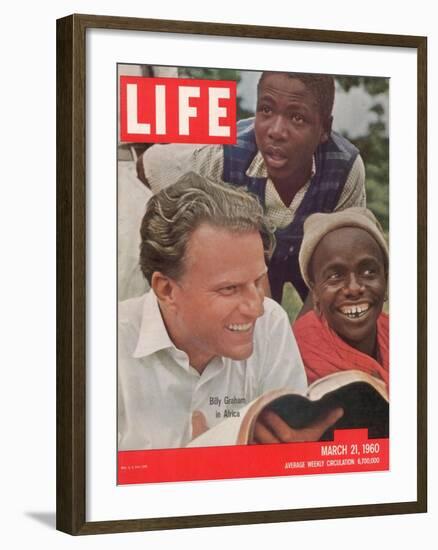 Billy Graham in Africa, March 21, 1960-James Burke-Framed Photographic Print