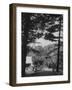 Billy Graham Reading the Bible Outside the Cabin Where He Seeks Seclusion-Ed Clark-Framed Photographic Print