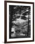 Billy Graham Reading the Bible Outside the Cabin Where He Seeks Seclusion-Ed Clark-Framed Photographic Print