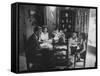 Billy Graham with His Four Children and Wife, Sitting Down for a Family Supper at Home-Ed Clark-Framed Stretched Canvas