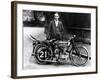 Billy Jones with an Ajs Motorbike, 1914-null-Framed Photographic Print