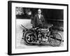 Billy Jones with an Ajs Motorbike, 1914-null-Framed Photographic Print