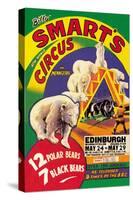 Billy Smart's New World Circus and Menagerie: 12 Polar Bears, 7 Black Bears-null-Stretched Canvas