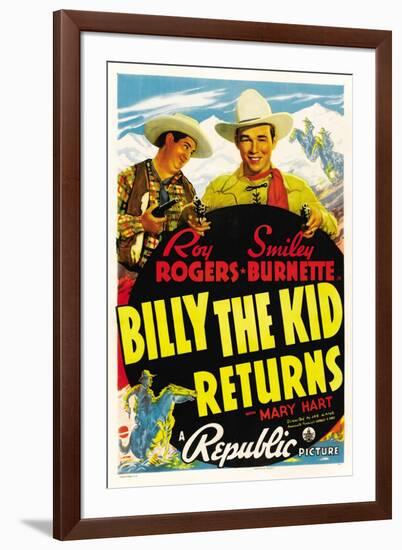 Billy The Kid Returns, Smiley Burnette, Roy Rogers, 1938-null-Framed Art Print