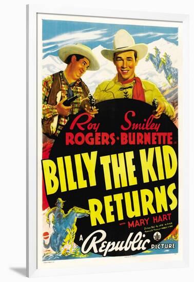 Billy The Kid Returns, Smiley Burnette, Roy Rogers, 1938-null-Framed Premium Giclee Print