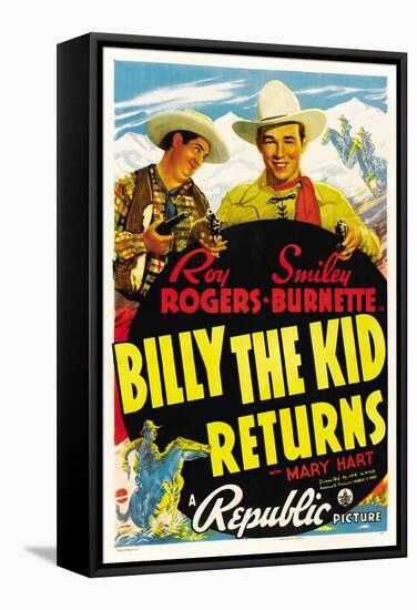 Billy The Kid Returns, Smiley Burnette, Roy Rogers, 1938-null-Framed Stretched Canvas