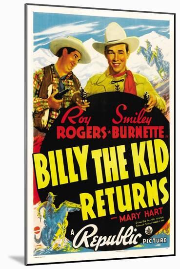 Billy The Kid Returns, Smiley Burnette, Roy Rogers, 1938-null-Mounted Art Print