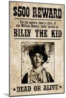 Billy The Kid Western Wanted Sign Print Poster-null-Mounted Poster