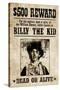 Billy The Kid Western Wanted Sign Print Poster-null-Stretched Canvas