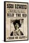 Billy The Kid Western Wanted Sign Print Poster-null-Framed Poster