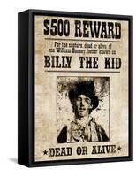 Billy The Kid Western Wanted-null-Framed Stretched Canvas