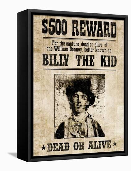 Billy The Kid Western Wanted-null-Framed Stretched Canvas