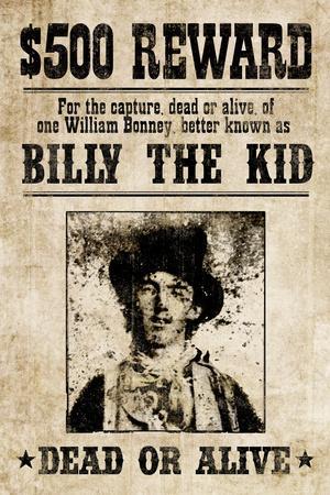 1878 Billy The Kid Wanted Poster 9 x 12 Metal Sign Vintage Look