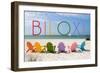 Biloxi, Mississippi - Colorful Beach Chairs-Lantern Press-Framed Art Print