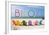 Biloxi, Mississippi - Colorful Beach Chairs-Lantern Press-Framed Art Print