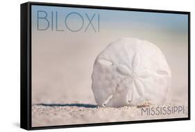 Biloxi, Mississippi - Sand Dollar and Beach-Lantern Press-Framed Stretched Canvas