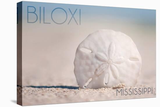 Biloxi, Mississippi - Sand Dollar and Beach-Lantern Press-Stretched Canvas