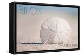 Biloxi, Mississippi - Sand Dollar and Beach-Lantern Press-Framed Stretched Canvas