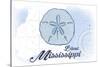 Biloxi, Mississippi - Sand Dollar - Blue - Coastal Icon-Lantern Press-Stretched Canvas