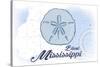 Biloxi, Mississippi - Sand Dollar - Blue - Coastal Icon-Lantern Press-Stretched Canvas