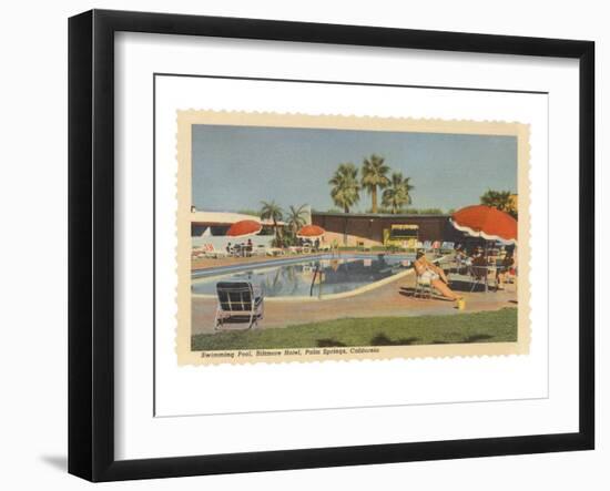 Biltmore Hotel Swimming Pool, Palm Springs, California-null-Framed Art Print