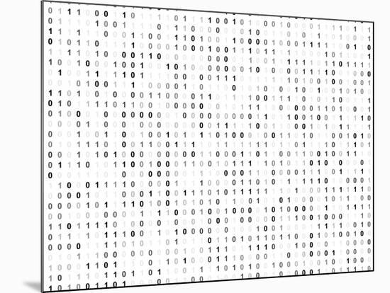 Binary Code Screen-iunewind-Mounted Art Print