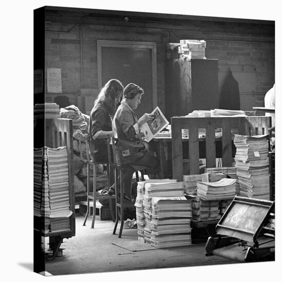 Binding Room at the White Rose Press, Mexborough, South Yorkshire, 1968-Michael Walters-Stretched Canvas