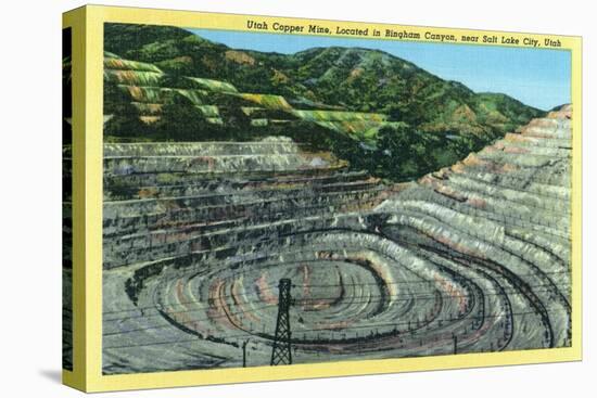 Bingham County, Utah, Aerial View of a Utah Copper Mine near Salt Lake City-Lantern Press-Stretched Canvas