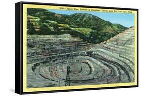 Bingham County, Utah, Aerial View of a Utah Copper Mine near Salt Lake City-Lantern Press-Framed Stretched Canvas
