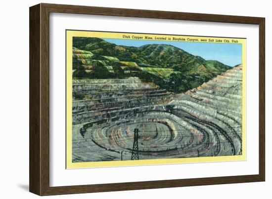 Bingham County, Utah, Aerial View of a Utah Copper Mine near Salt Lake City-Lantern Press-Framed Art Print