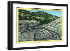 Bingham County, Utah, Aerial View of a Utah Copper Mine near Salt Lake City-Lantern Press-Framed Art Print