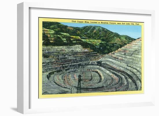 Bingham County, Utah, Aerial View of a Utah Copper Mine near Salt Lake City-Lantern Press-Framed Art Print