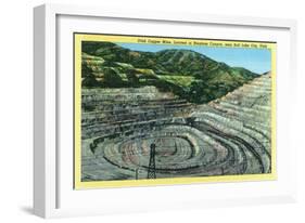 Bingham County, Utah, Aerial View of a Utah Copper Mine near Salt Lake City-Lantern Press-Framed Art Print