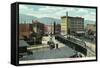 Binghamton, New York - Delaware, Lackawanna, and Western Rail Depot-Lantern Press-Framed Stretched Canvas