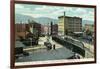 Binghamton, New York - Delaware, Lackawanna, and Western Rail Depot-Lantern Press-Framed Art Print