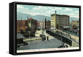 Binghamton, New York - Delaware, Lackawanna, and Western Rail Depot-Lantern Press-Framed Stretched Canvas