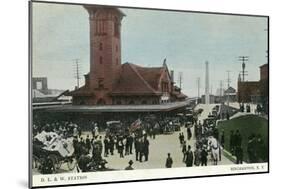 Binghamton, New York - Delaware, Lackawanna, and Western Rail Station-Lantern Press-Mounted Art Print