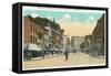 Binghamton, New York - Eastern View of Court Street from Water Street-Lantern Press-Framed Stretched Canvas