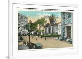 Binghamton, New York - Exterior View of Court House-Lantern Press-Framed Art Print