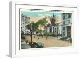 Binghamton, New York - Exterior View of Court House-Lantern Press-Framed Art Print