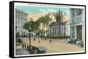 Binghamton, New York - Exterior View of Court House-Lantern Press-Framed Stretched Canvas