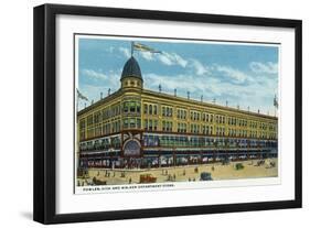 Binghamton, New York, Exterior View of the Fowler, Dick, and Walker Department Store-Lantern Press-Framed Art Print