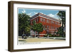 Binghamton, New York, Exterior View of the NY Telephone Building on Henry Street-Lantern Press-Framed Art Print