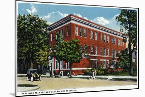 Binghamton, New York, Exterior View of the NY Telephone Building on Henry Street-Lantern Press-Mounted Art Print