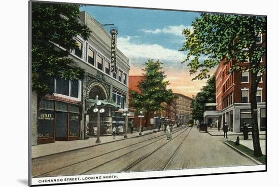 Binghamton, New York, Northern View down Chenango Street-Lantern Press-Mounted Art Print