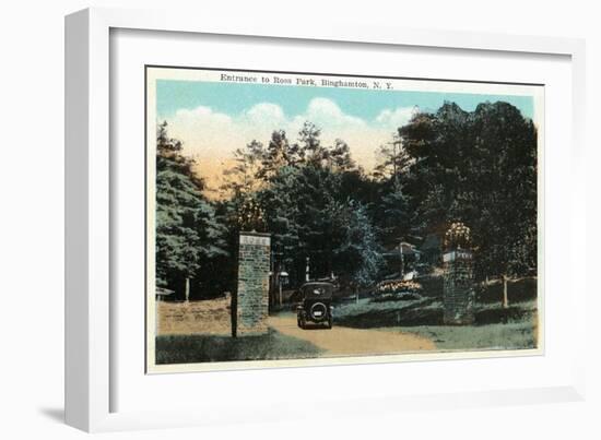 Binghamton, New York - Ross Park Entrance View-Lantern Press-Framed Art Print