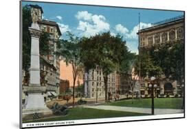 Binghamton, New York, View from the Court House Steps-Lantern Press-Mounted Art Print