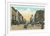 Binghamton, New York - Western View of Court Street-Lantern Press-Framed Premium Giclee Print