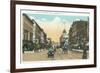 Binghamton, New York - Western View of Court Street-Lantern Press-Framed Premium Giclee Print